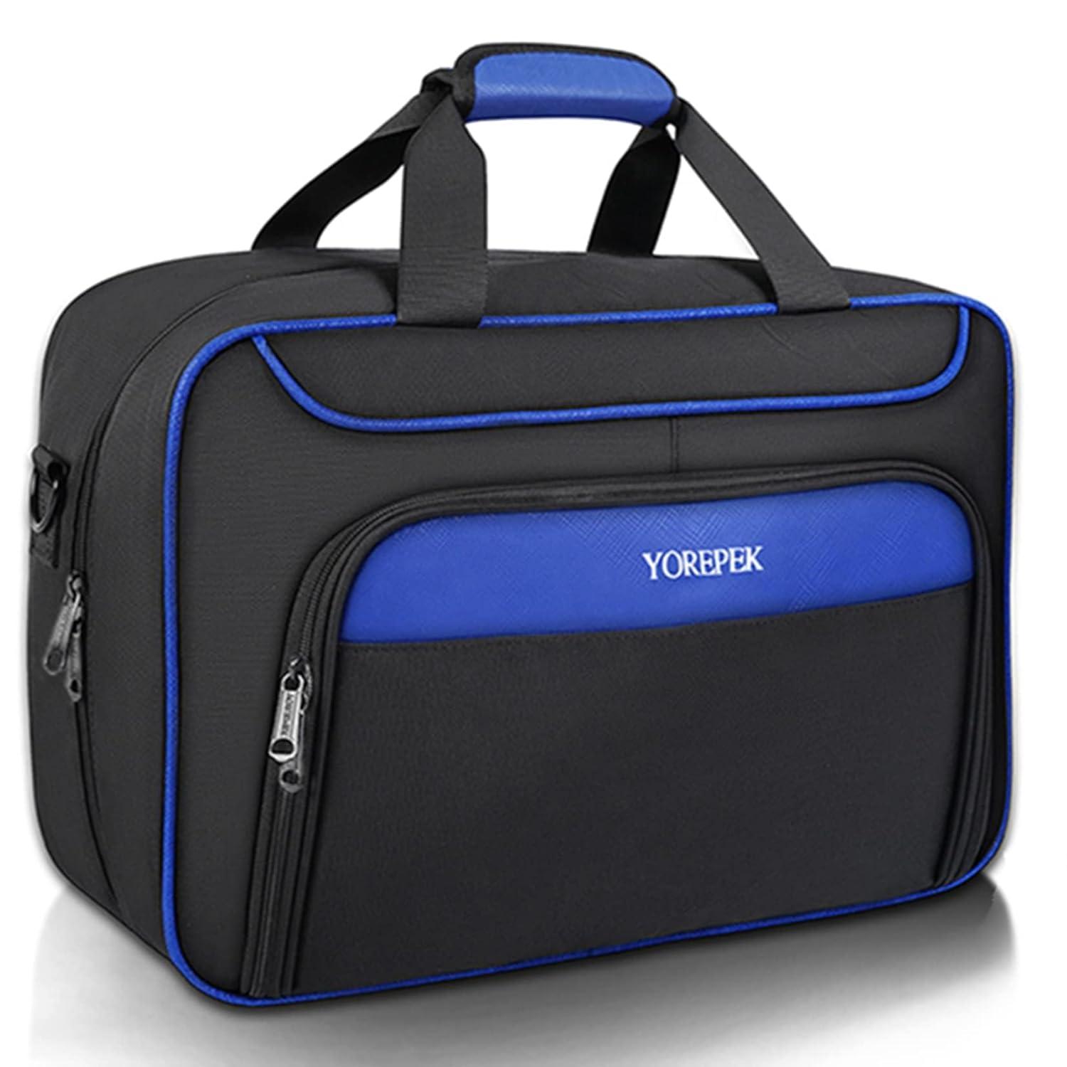 imageYOREPEK Carrying Case Compatible with PS5 PS5 Pro Travel Case Suitable for Playstation 5 Discs Digital Edition Large Capacity Storage bag for Console Controllers and Game Accessories BlackBlack Blue