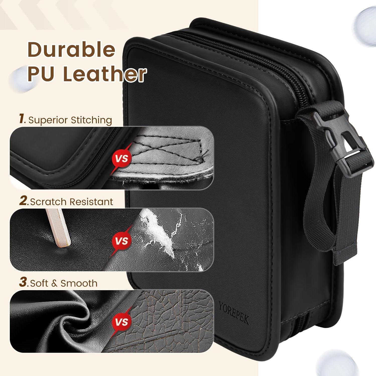 imageYOREPEK Golf Accessories Kit for Men Golf Stuff Set with Leather Case Golf Balls Golf Tees Multifunctional Divot Knife Monocular Scorer Golf Gifts for Men Women GolfersBlack