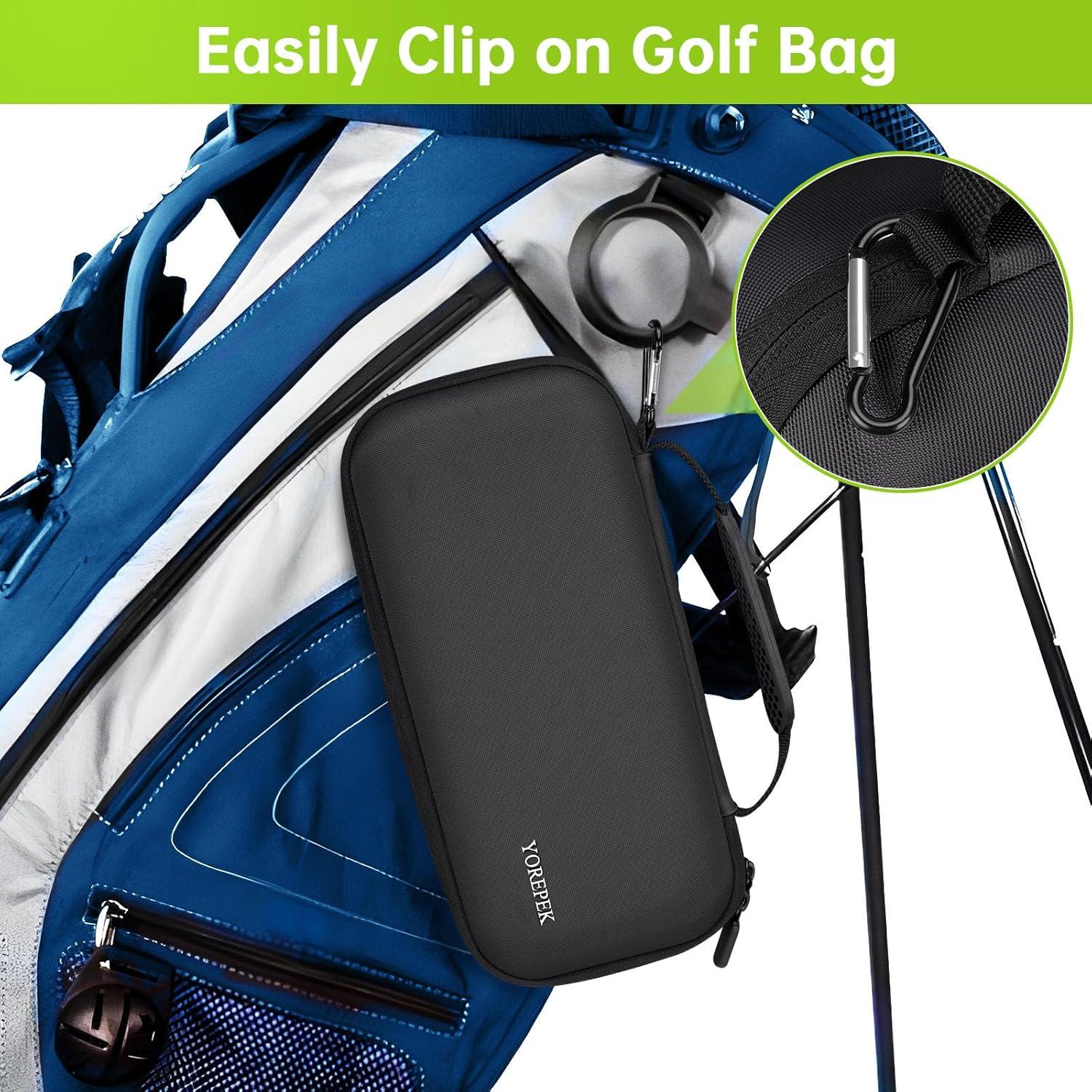 imageYOREPEK Golf Glove Holder with Removable Glove Shaper Protective Hard Shell Golf Accessories Case Bag with 2 Dividers Fits Balls Tees Markers Cool Gifts for Golfers