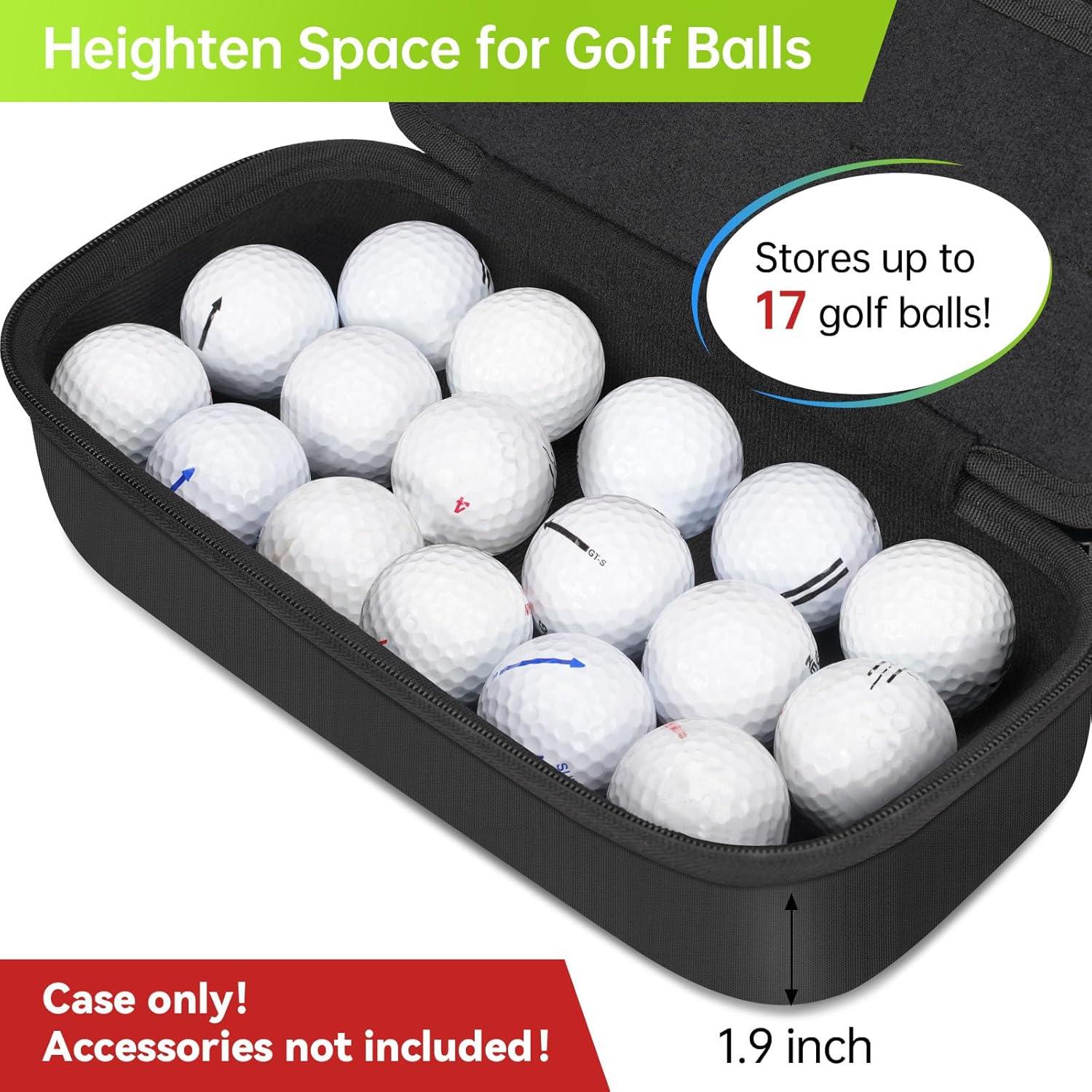 imageYOREPEK Golf Glove Holder with Removable Glove Shaper Protective Hard Shell Golf Accessories Case Bag with 2 Dividers Fits Balls Tees Markers Cool Gifts for Golfers