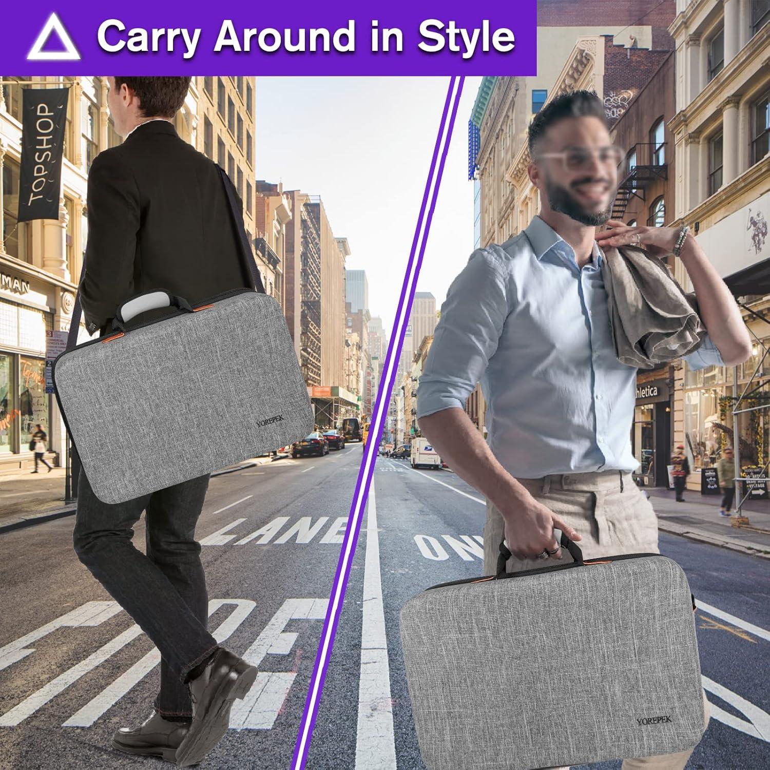 imageYOREPEK Hard Shell Carrying Case Compatible with PS5 PS5 Pro Travel Protective Bag Suitable for Playstation 5 Digital Edition Console Controllers Headset and Gaming Accessories Grey