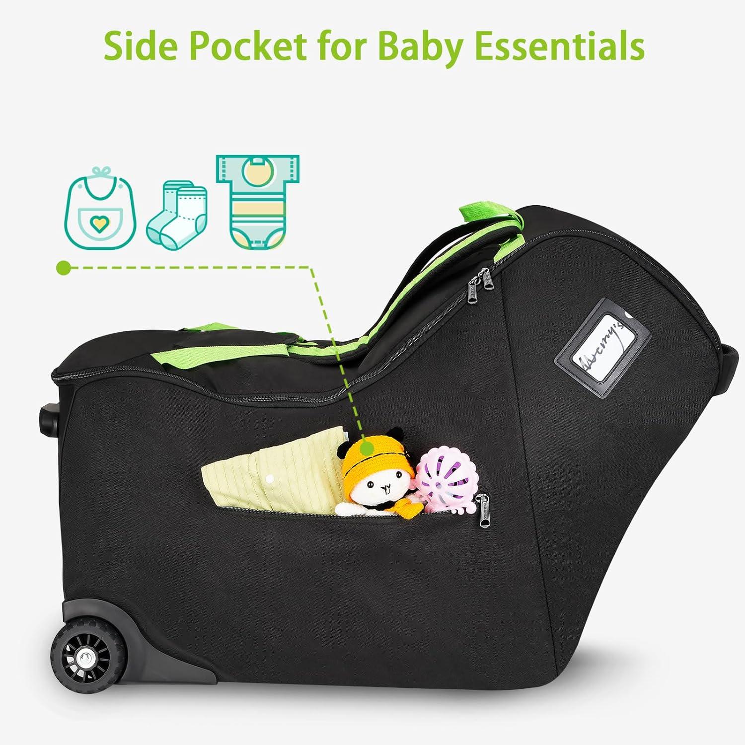 imageYOREPEK Infant Car Seat Travel Bag with Wheels Compatible with Nuna Pipa Car Seat and Base Carseat Cover for Airplane Travel with Backpack Straps Car Seat Bags for Air Travel with Storage Pocket
