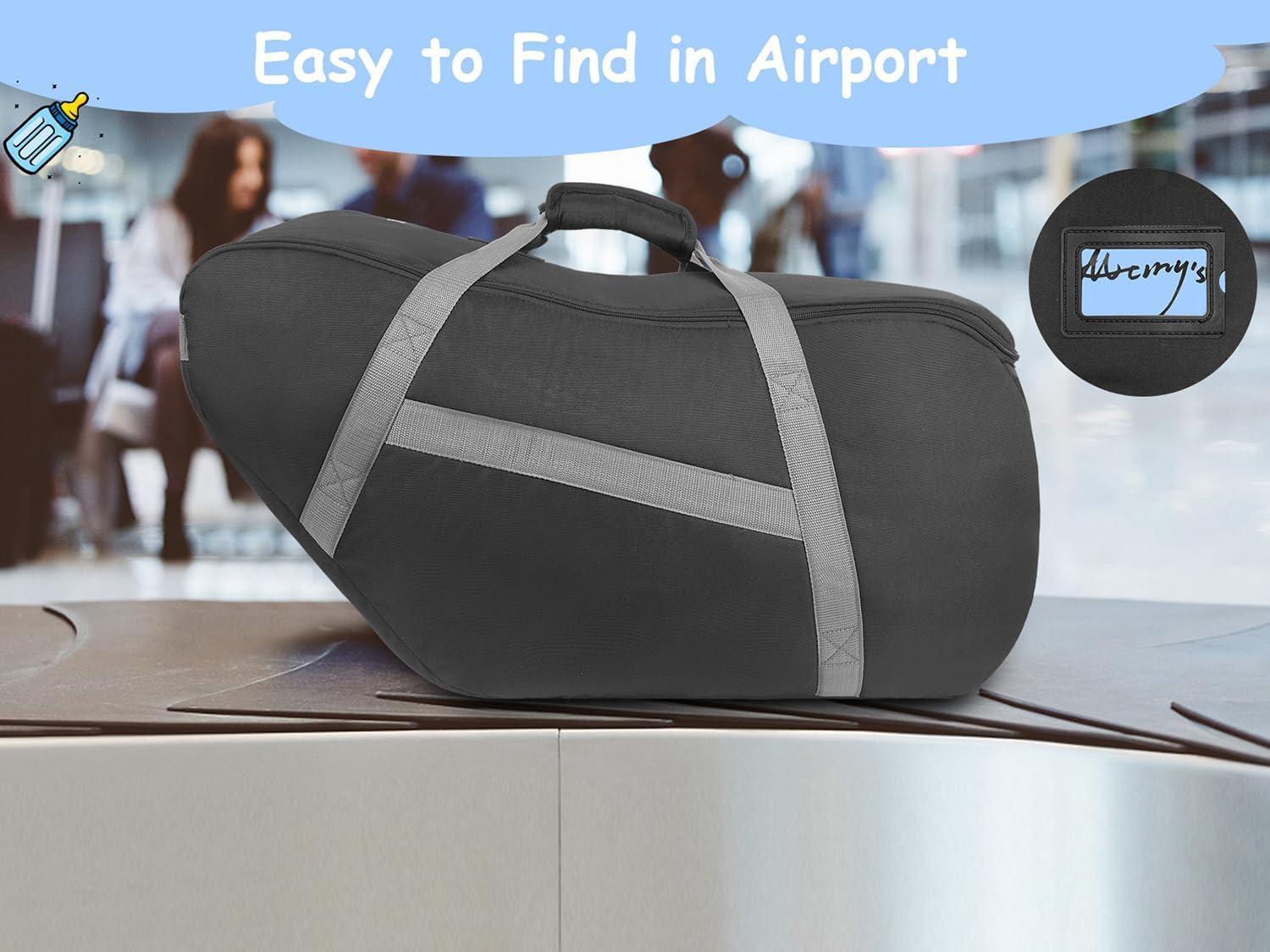 imageYOREPEK Padded Car Seat Travel Bag Compatible with UPPAbaby MESA V2 without Base Fit for Nuna Pipa without Base Infant Car Seat Bags for Air Travel Carseat Travel Cover for Baby Airplane EssentialsHandbag