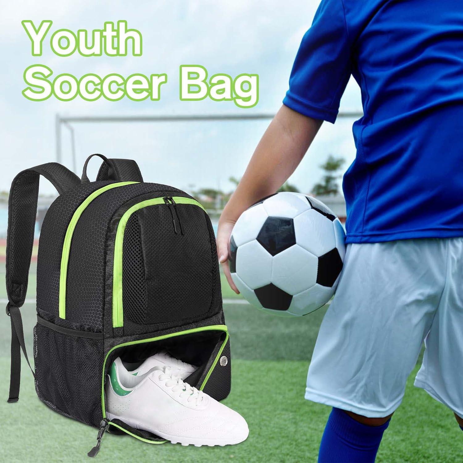 imageYOREPEK Soccer BackpackSoccer Bag with Ball Holder Water resistant Sport Equipment Bags Fit Basketball Volleyball FootballBlack