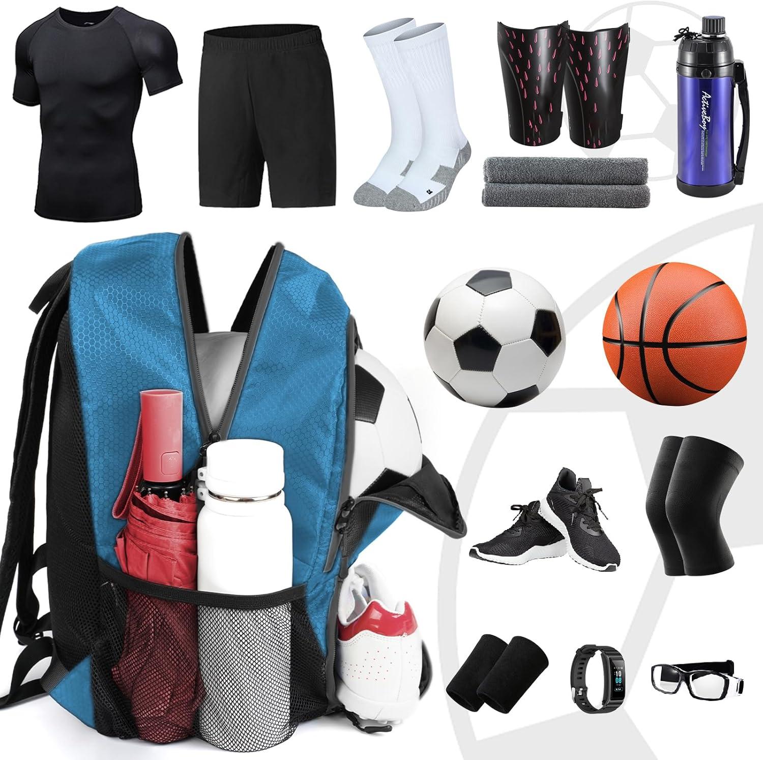 imageYOREPEK Soccer BackpackSoccer Bag with Ball Holder Water resistant Sport Equipment Bags Fit Basketball Volleyball FootballBlue