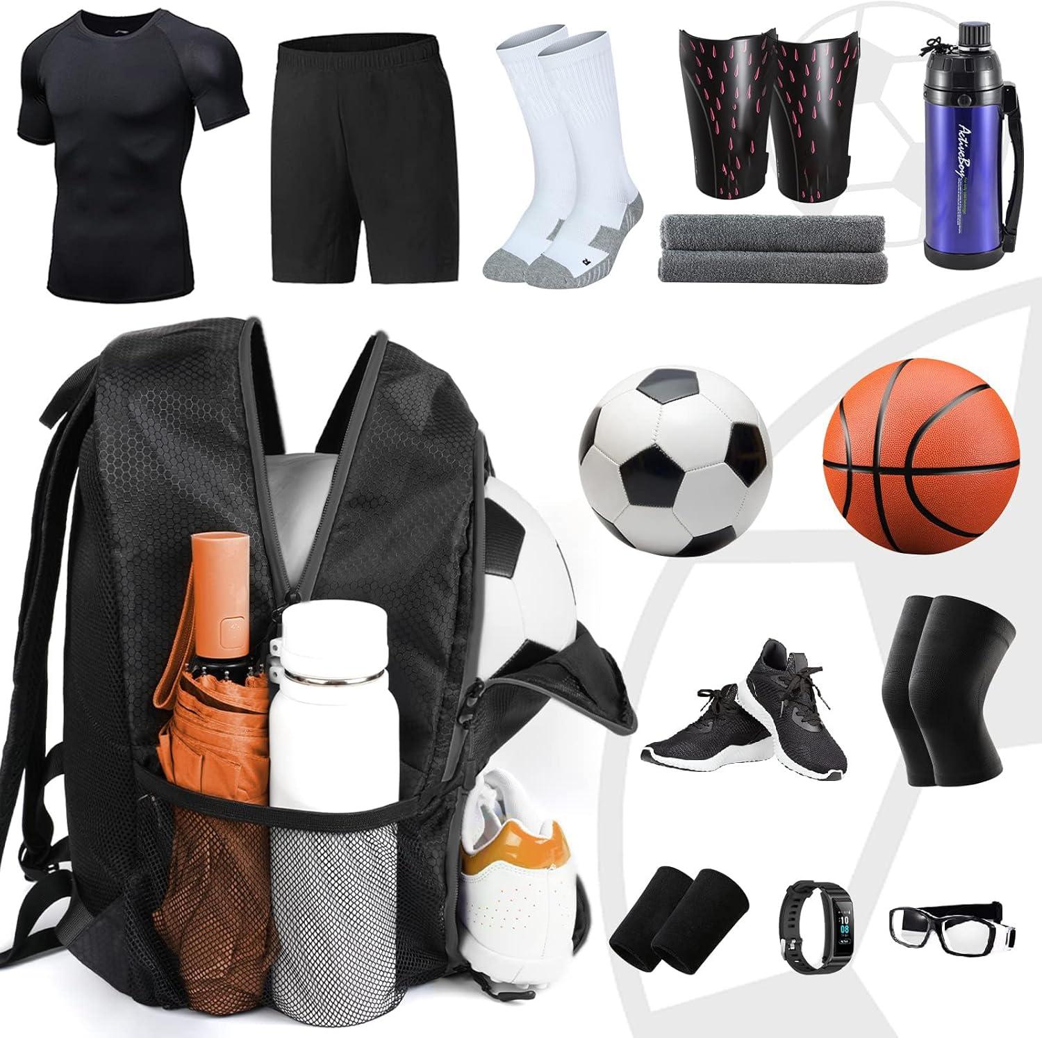 imageYOREPEK Soccer BackpackSoccer Bag with Ball Holder Water resistant Sport Equipment Bags Fit Basketball Volleyball FootballGrey