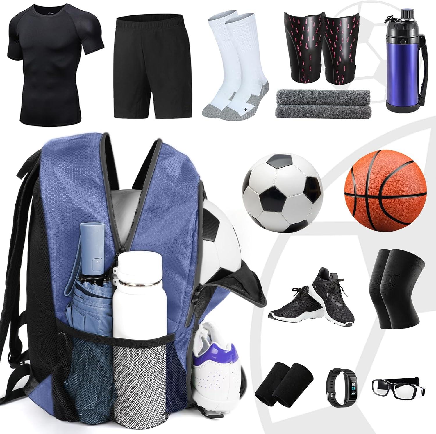 imageYOREPEK Soccer BackpackSoccer Bag with Ball Holder Water resistant Sport Equipment Bags Fit Basketball Volleyball FootballPurple