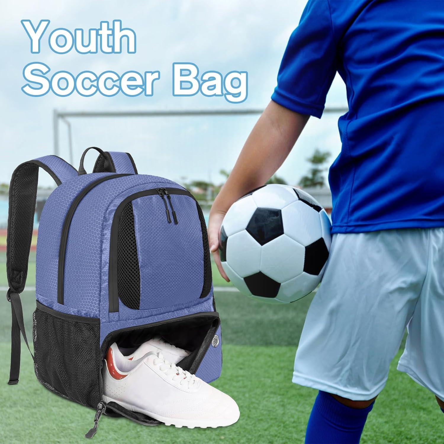 imageYOREPEK Soccer BackpackSoccer Bag with Ball Holder Water resistant Sport Equipment Bags Fit Basketball Volleyball FootballPurple