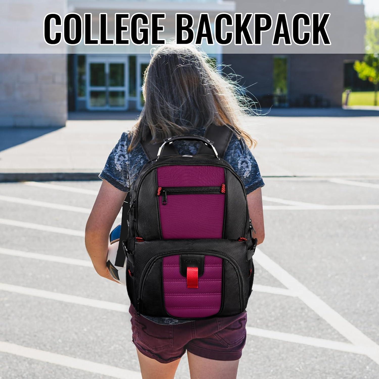 imageYOREPEK Travel Backpack Extra Large 50L Laptop Backpacks for Men Women Water Resistant College Student Bookbag Airline Approved Business Work Bag with USB Charging Port Fits 17 Inch Computer BluePurple