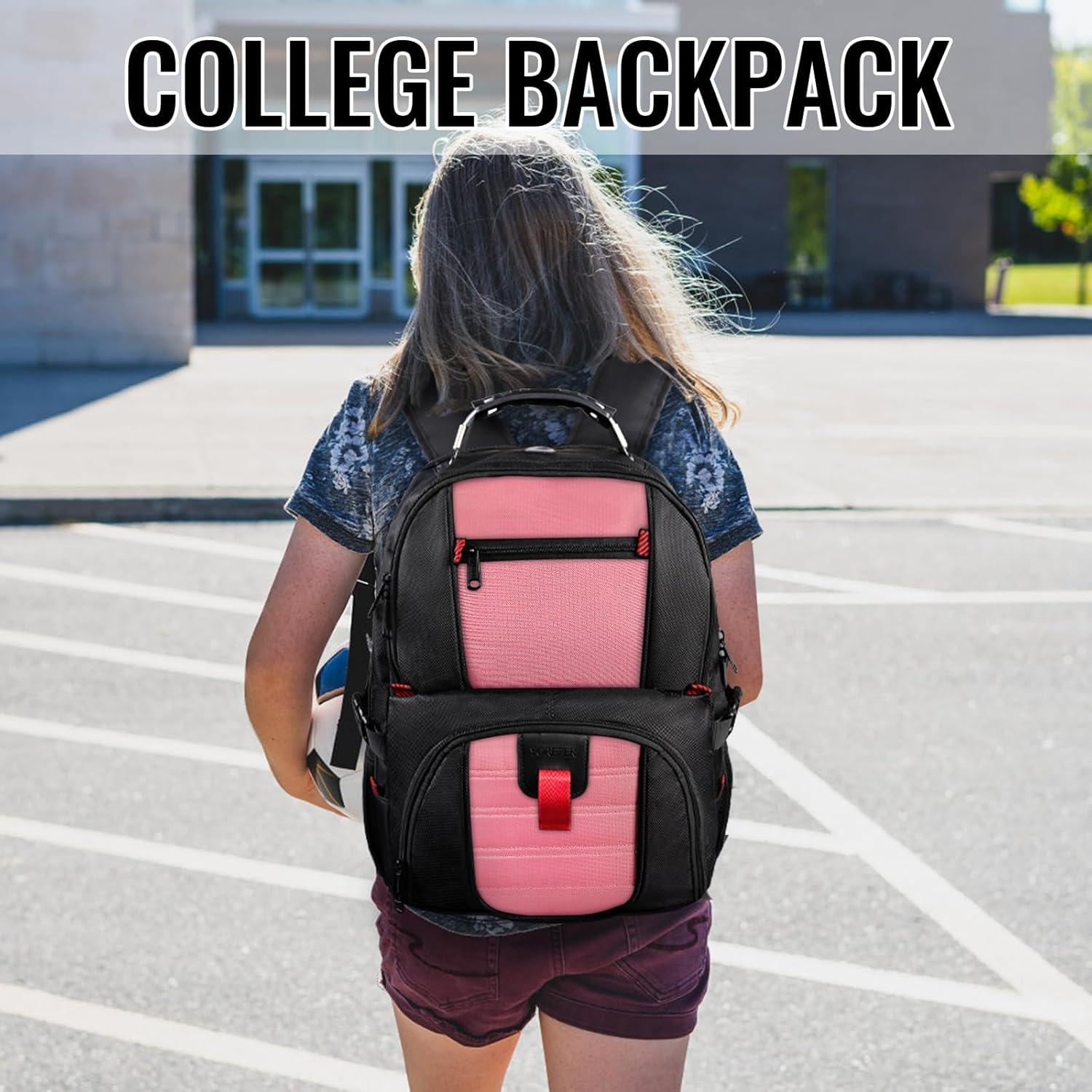 imageYOREPEK Travel Backpack Extra Large 50L Laptop Backpacks for Men Women Water Resistant College Student Bookbag Airline Approved Business Work Bag with USB Charging Port Fits 17 Inch Computer BluePink