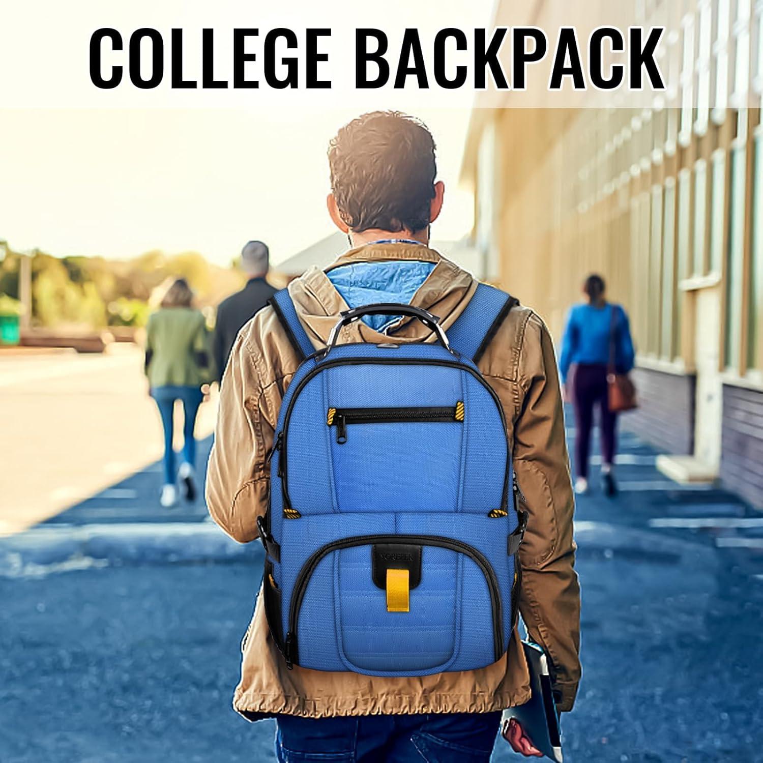 imageYOREPEK Travel Backpack Extra Large 50L Laptop Backpacks for Men Women Water Resistant College Student Bookbag Airline Approved Business Work Bag with USB Charging Port Fits 17 Inch Computer BlueCobalt Blue