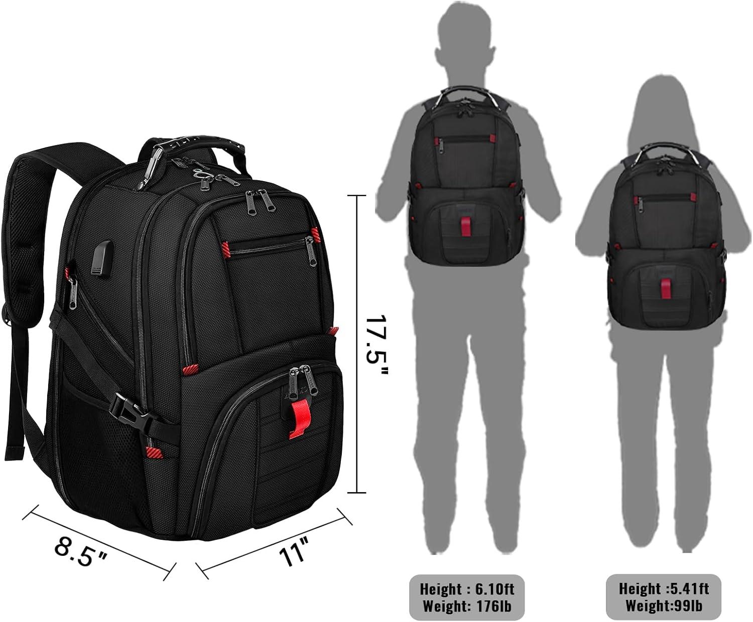 imageYOREPEK Travel Backpack Extra Large 50L Laptop Backpacks for Men Women Water Resistant College Student Bookbag Airline Approved Business Work Bag with USB Charging Port Fits 17 Inch Computer BlueBlack