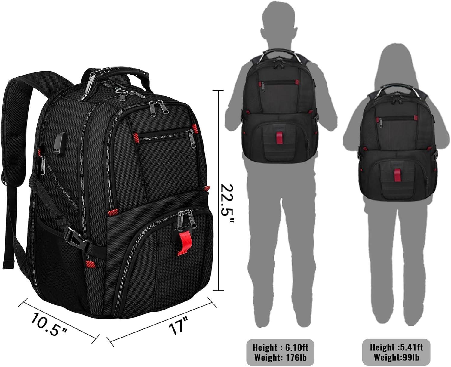 imageYOREPEK Travel Backpack Extra Large 50L Laptop Backpacks for Men Women Water Resistant College Student Bookbag Airline Approved Business Work Bag with USB Charging Port Fits 17 Inch Computer BlueBlack