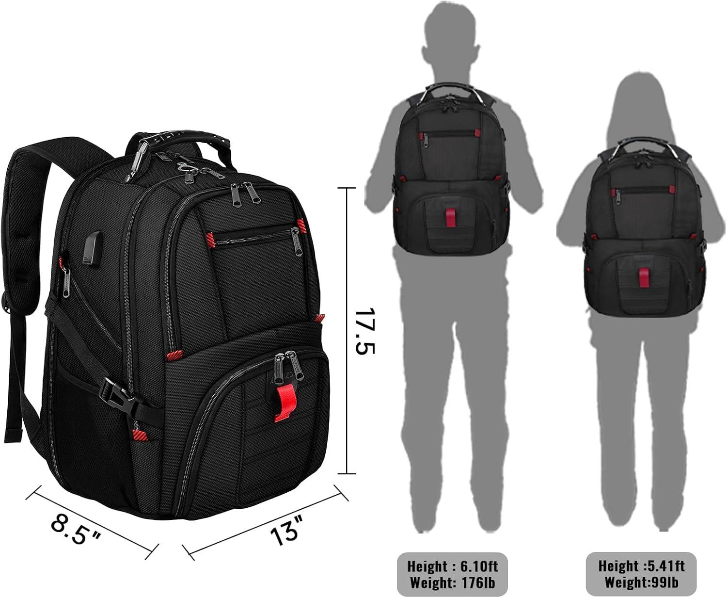 imageYOREPEK Travel Backpack Extra Large 50L Laptop Backpacks for Men Women Water Resistant College Student Bookbag Airline Approved Business Work Bag with USB Charging Port Fits 17 Inch Computer BlueBlack