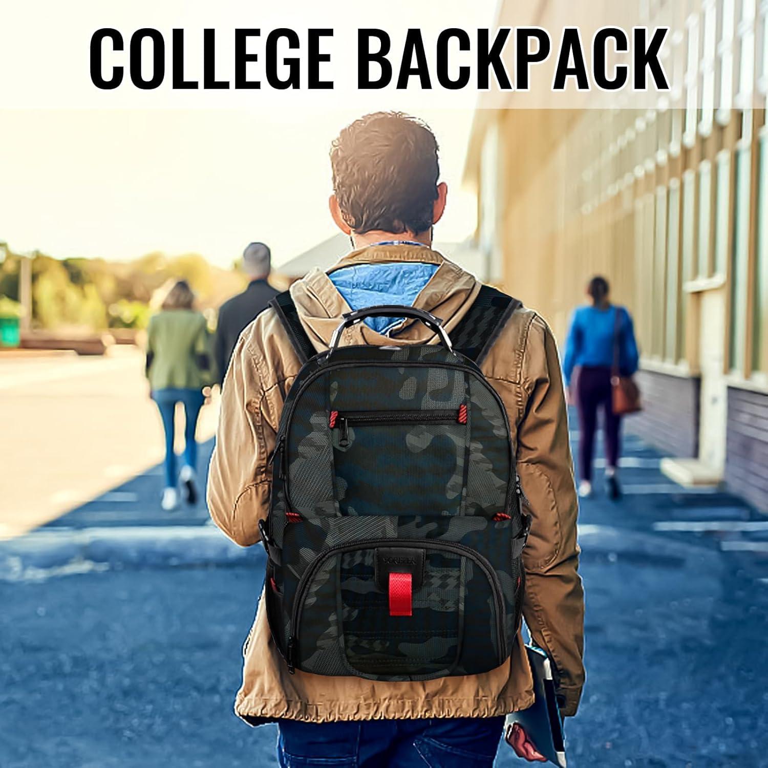 imageYOREPEK Travel Backpack Extra Large 50L Laptop Backpacks for Men Women Water Resistant College Student Bookbag Airline Approved Business Work Bag with USB Charging Port Fits 17 Inch Computer BlueCamouflage
