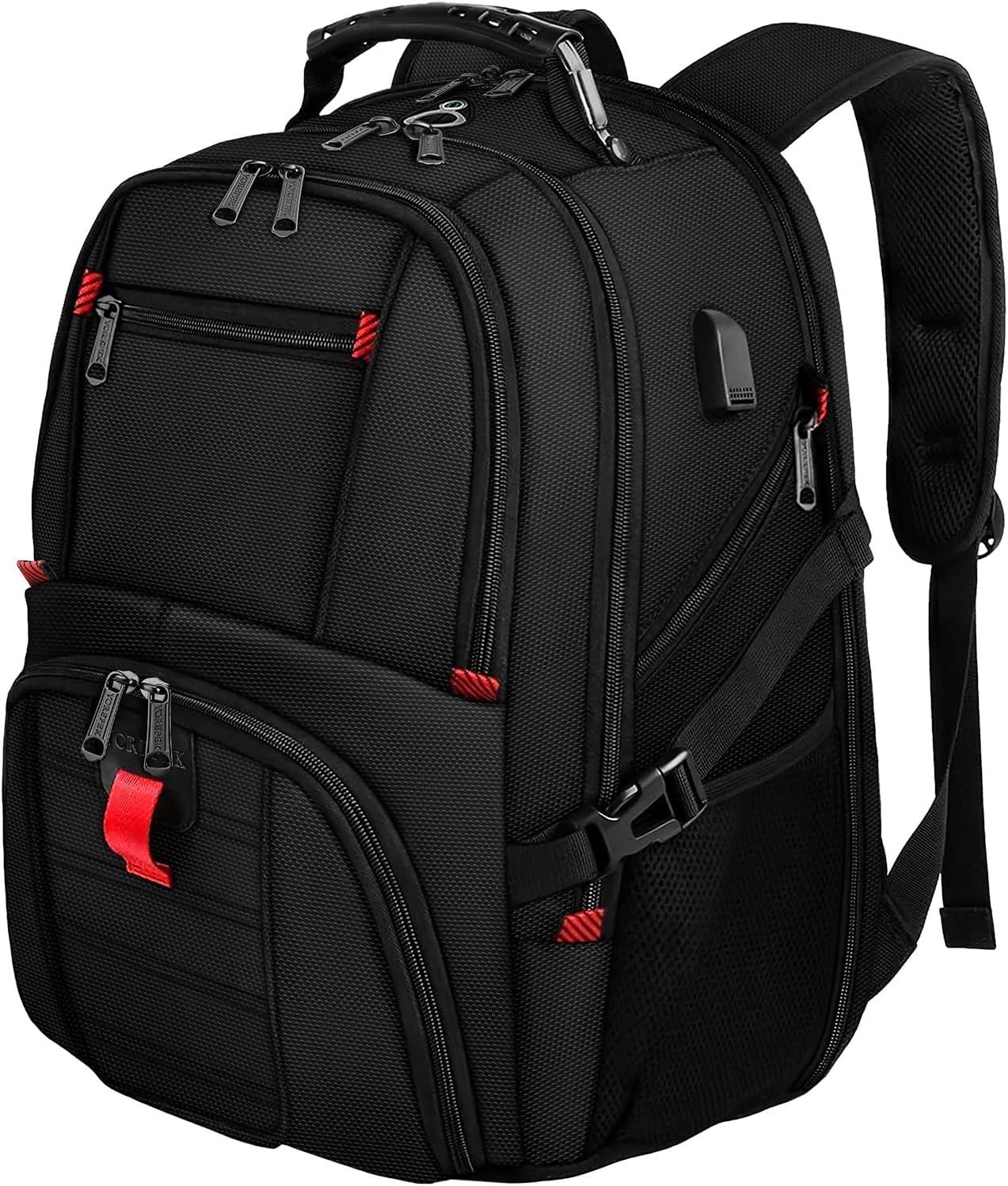 imageYOREPEK Travel Backpack Extra Large 50L Laptop Backpacks for Men Women Water Resistant College Student Bookbag Airline Approved Business Work Bag with USB Charging Port Fits 17 Inch Computer BlueBlack