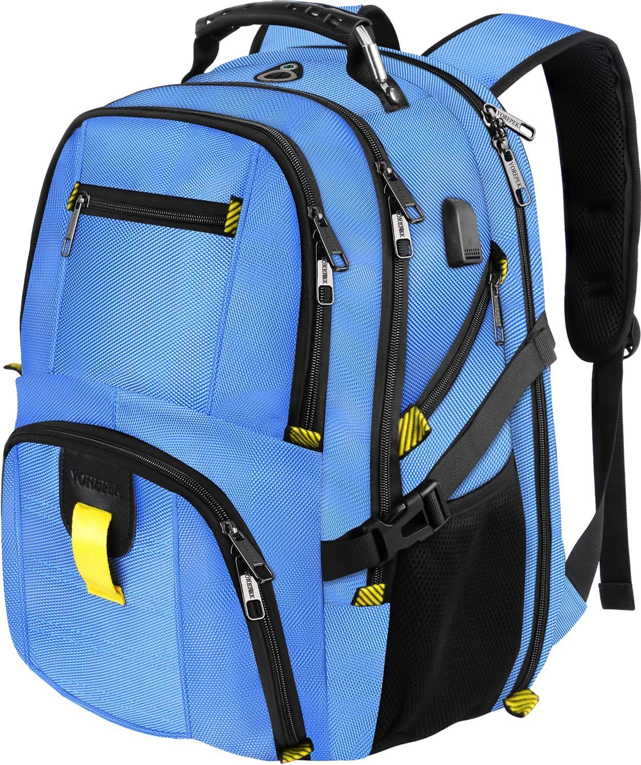 imageYOREPEK Travel Backpack Extra Large 50L Laptop Backpacks for Men Women Water Resistant College Student Bookbag Airline Approved Business Work Bag with USB Charging Port Fits 17 Inch Computer BlueCobalt Blue