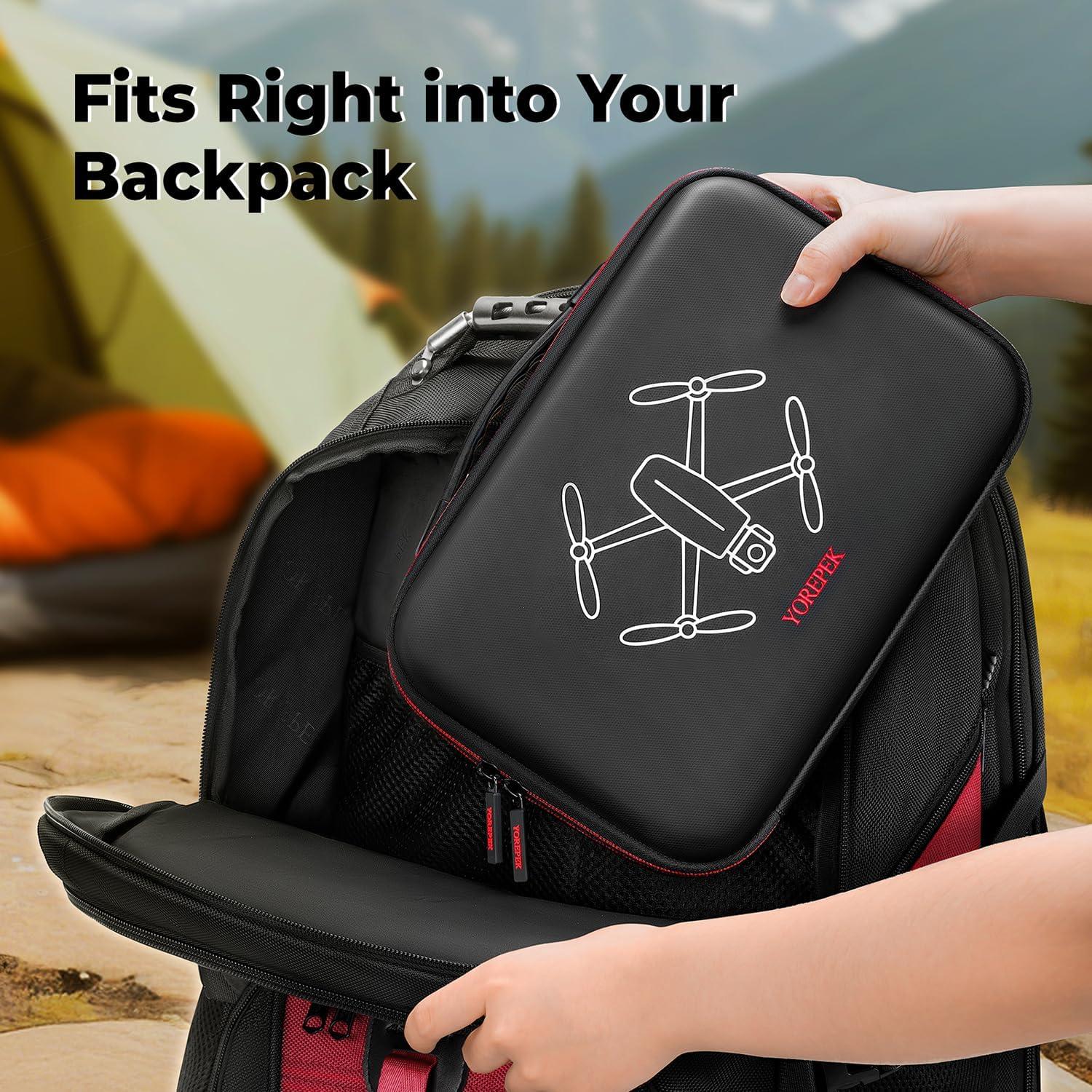 imageYOREPEK Travel Case for DJI Mini 4K22 SE Portable Lightweight PU Carrying Case for DJI Mini 4K Drone Fly More Combo Accessories Shockproof Waterproof Storage Bag with Shoulder Strap