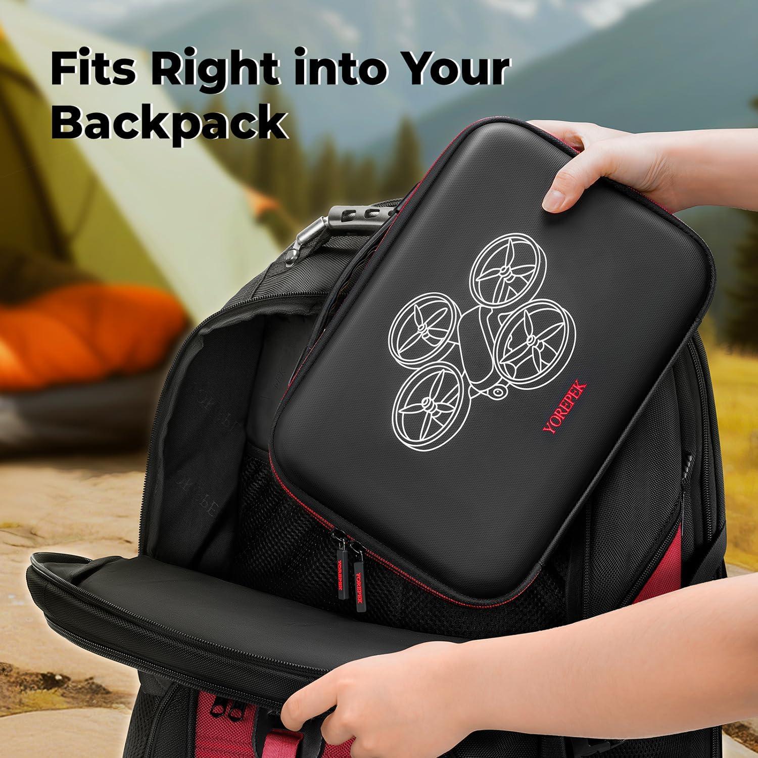 imageYOREPEK Travel Case for DJI NEO Fits RCN3RC2 Remote Controller Portable Lightweight PU Carrying Case for DJI NEO Drone Fly More Combo Accessories Shockproof Waterproof Shoulder Storage Bag