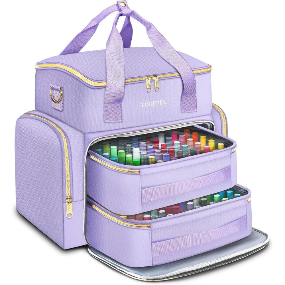 imageYOREPEK Extra Large Nail Polish Organizer Case Holds 96 to 100 Bottles 15ml05 floz UV lamp Gel Polish Travel Case Bag with 2 Removable Pouches Fits Nail Suppiles Manicurist Nail Tech GiftsPurple96bottles