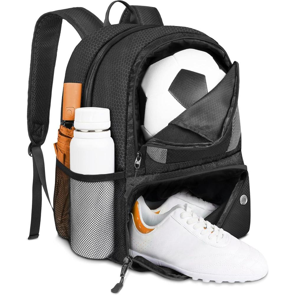 imageYOREPEK Soccer BackpackSoccer Bag with Ball Holder Water resistant Sport Equipment Bags Fit Basketball Volleyball FootballGrey