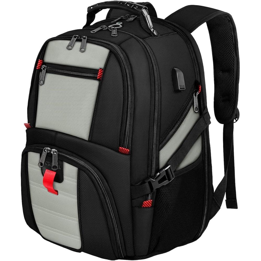 imageYOREPEK Travel Backpack Extra Large 50L Laptop Backpacks for Men Women Water Resistant College Student Bookbag Airline Approved Business Work Bag with USB Charging Port Fits 17 Inch Computer BlueGrey