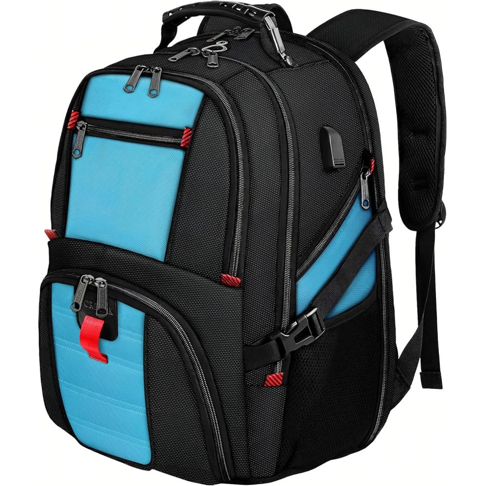 imageYOREPEK Travel Backpack Extra Large 50L Laptop Backpacks for Men Women Water Resistant College Student Bookbag Airline Approved Business Work Bag with USB Charging Port Fits 17 Inch Computer BlueBlue