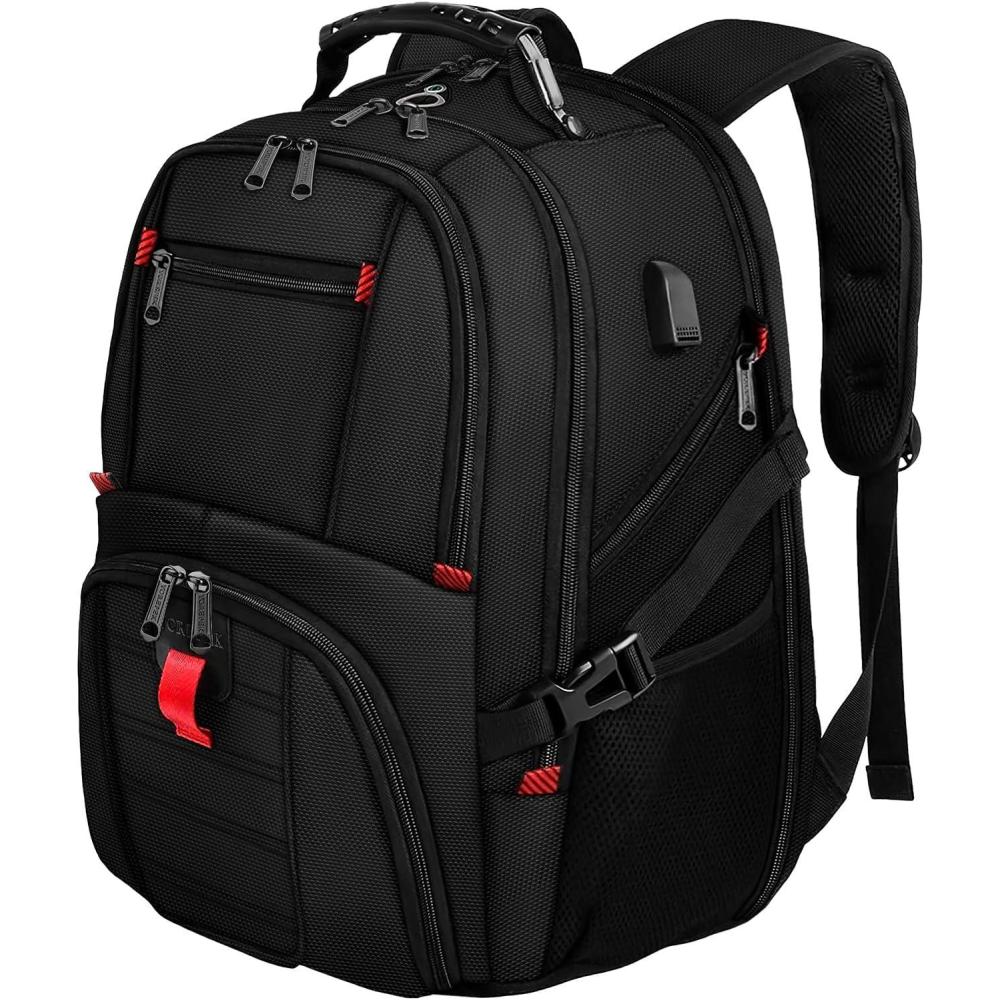 imageYOREPEK Travel Backpack Extra Large 50L Laptop Backpacks for Men Women Water Resistant College Student Bookbag Airline Approved Business Work Bag with USB Charging Port Fits 17 Inch Computer BlueBlack
