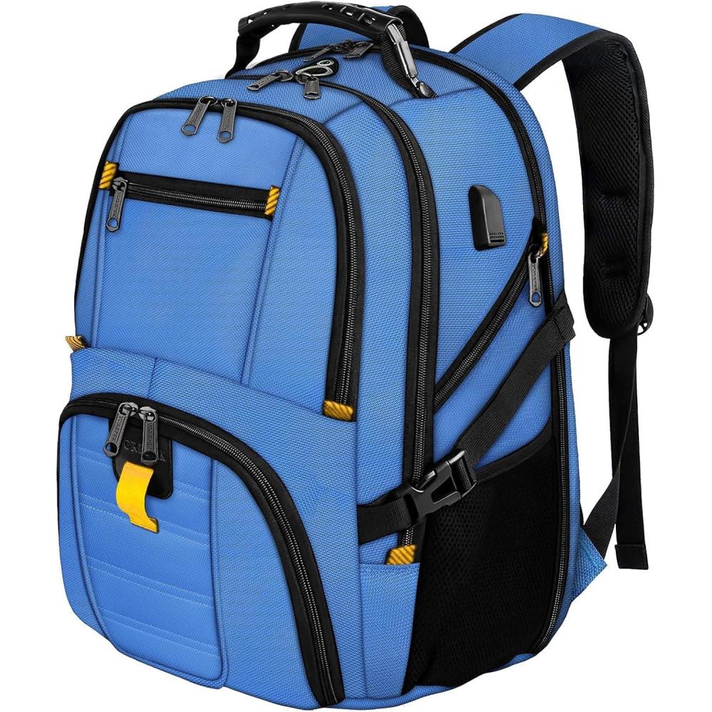imageYOREPEK Travel Backpack Extra Large 50L Laptop Backpacks for Men Women Water Resistant College Student Bookbag Airline Approved Business Work Bag with USB Charging Port Fits 17 Inch Computer BlueCobalt Blue