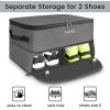 YOREPEK 2 Layer Golf Trunk Organizer, Golf Gifts for Men with Separate Ventilated Compartment for 2 Pair Shoes, Waterproof Car Trunk Locker for Balls, Tees, Clothes, Gloves, Gifts for Golfers(Standard-Grey)