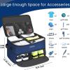 YOREPEK 2 Layer Golf Trunk Organizer, Golf Gifts for Men with Separate Ventilated Compartment for 2 Pair Shoes, Waterproof Car Trunk Locker for Balls, Tees, Clothes, Gloves, Gifts for Golfers(Standard-Blue)