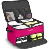 YOREPEK 2 Layer Golf Trunk Organizer, Golf Gifts for Men with Separate Ventilated Compartment for 2 Pair Shoes, Waterproof Car Trunk Locker for Balls, Tees, Clothes, Gloves, Gifts for Golfers(Standard-Pink)