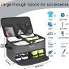 YOREPEK 2 Layer Golf Trunk Organizer, Golf Gifts for Men with Separate Ventilated Compartment for 2 Pair Shoes, Waterproof Car Trunk Locker for Balls, Tees, Clothes, Gloves, Gifts for Golfers(Large-Grey)