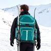 YOREPEK 65L Ski Boot Bag Backpack with 8 Pockets, Waterproof Ski Snowboard Boot Bags for Air Travel, Ski Gear Bag Backpacks for Boots, Helmet, Goggle, Gloves, Pants, Jacket, Accessories for Adults(Peacock Blue)