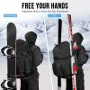 YOREPEK 65L Ski Boot Bag Backpack with 8 Pockets, Waterproof Ski Snowboard Boot Bags for Air Travel, Ski Gear Bag Backpacks for Boots, Helmet, Goggle, Gloves, Pants, Jacket, Accessories for Adults(Black)