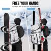 YOREPEK 65L Ski Boot Bag Backpack with 8 Pockets, Waterproof Ski Snowboard Boot Bags for Air Travel, Ski Gear Bag Backpacks for Boots, Helmet, Goggle, Gloves, Pants, Jacket, Accessories for Adults(Ash White)