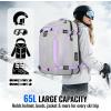 YOREPEK 65L Ski Boot Bag, Waterproof Ski Snowboard Backpack with Clamshell Opening, Separate Compartments for Boots, Helmet, Goggles, Jacket, Pants, Accessories for Adults, Mini Pockets for AirTag(Grey)