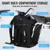 YOREPEK 65L Ski Boot Bag, Waterproof Ski Snowboard Backpack with Clamshell Opening, Separate Compartments for Boots, Helmet, Goggles, Jacket, Pants, Accessories for Adults, Mini Pockets for AirTag(Black All)