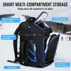 YOREPEK 65L Ski Boot Bag, Waterproof Ski Snowboard Backpack with Clamshell Opening, Separate Compartments for Boots, Helmet, Goggles, Jacket, Pants, Accessories for Adults, Mini Pockets for AirTag(Black)