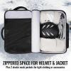 YOREPEK 65L Ski Boot Bag, Waterproof Ski Snowboard Backpack with Clamshell Opening, Separate Compartments for Boots, Helmet, Goggles, Jacket, Pants, Accessories for Adults, Mini Pockets for AirTag(Black All)