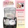 YOREPEK Extra Large Nail Polish Organizer Case Backpack Holds 96 to 100+ Bottles(15ml/0.5 fl.oz) UV Nail Lamp,Nail Organizers and Storage with 2 Removable Pouches Fits Nail Stuff,Gift for Manicurist(Black)
