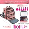 YOREPEK Extra Large Nail Polish Organizer Case Holds 96 to 100+ Bottles (15ml/0.5 fl.oz) UV lamp, Gel Polish Travel Case Bag with 2 Removable Pouches Fits Nail Suppiles, Manicurist Nail Tech Gifts(Pink-72bottles)