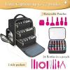 YOREPEK Extra Large Nail Polish Organizer Case Holds 96 to 100+ Bottles (15ml/0.5 fl.oz) UV lamp, Gel Polish Travel Case Bag with 2 Removable Pouches Fits Nail Suppiles, Manicurist Nail Tech Gifts(Black-72bottles)
