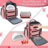YOREPEK Extra Large Nail Polish Organizer Case Holds 96 to 100+ Bottles (15ml/0.5 fl.oz) UV lamp, Gel Polish Travel Case Bag with 2 Removable Pouches Fits Nail Suppiles, Manicurist Nail Tech Gifts(Pink-72bottles)