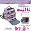 YOREPEK Extra Large Nail Polish Organizer Case Holds 96 to 100+ Bottles (15ml/0.5 fl.oz) UV lamp, Gel Polish Travel Case Bag with 2 Removable Pouches Fits Nail Suppiles, Manicurist Nail Tech Gifts(Purple-72bottles)