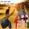 YOREPEK Golf Club Cleaner Bag with Towel, 360° Rotating Clip Golf Ball Washer, Club Washer with Zipper Pocket, Golf Bag Accessories for Men, Golf Gifts, Black(Black with Red Webbing)