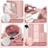 YOREPEK Insulated Magnetic Gym Bag for Women, Magnetic Water Bottle Holder with Diy Woven Hand Strap, Phone & Pouch for Air Tag, Water-Resistant Bottle Bag for Gym, Work, Outdoor, Pink