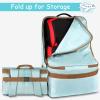 YOREPEK Padded Car Seat Travel Bag Backpack for Airplane, Heavy Duty Car Seat Bags for Air Travel, Carseat Cover for Airplane Travel with Shoulder Strap, Car Seats Carrier for Airport, Black(Light Cyan)