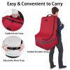 YOREPEK Padded Car Seat Travel Bag Backpack for Airplane, Heavy Duty Car Seat Bags for Air Travel, Carseat Cover for Airplane Travel with Shoulder Strap, Car Seats Carrier for Airport, Black(Dark Red)