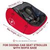 YOREPEK Padded Car Seat Travel Bag for Airplane, Fits for Doona Car Seat Stroller with isofix Base, Infant Car Seat Bags with Lockable Zipper, Foldable Gate Check Stroller Backpack for Baby Travel(Red)